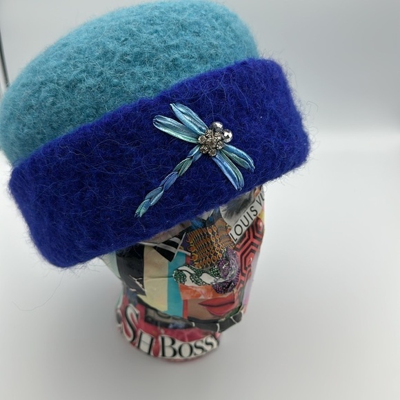 Carrie Cahill Mulligan Handmade felted wool/apalaca Dragonfly hat